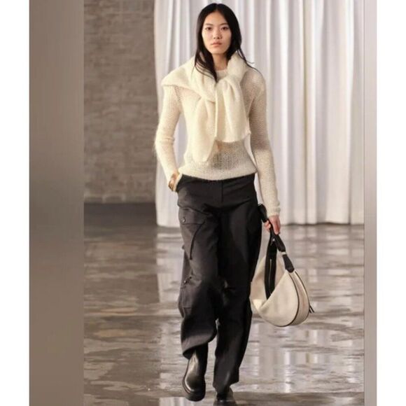 Zara Pants - Zara Womens Cargo Wool Pants L Large anthracite Gray ZW collection 2266/425 NWOT